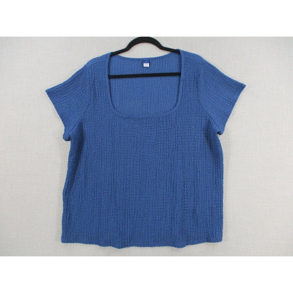Old Navy Womens Blue Textured Short Sleeve Top‎ Size 3X